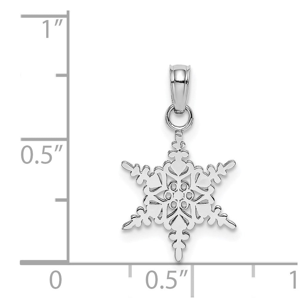 14k White Gold Small Snowflake Pendant