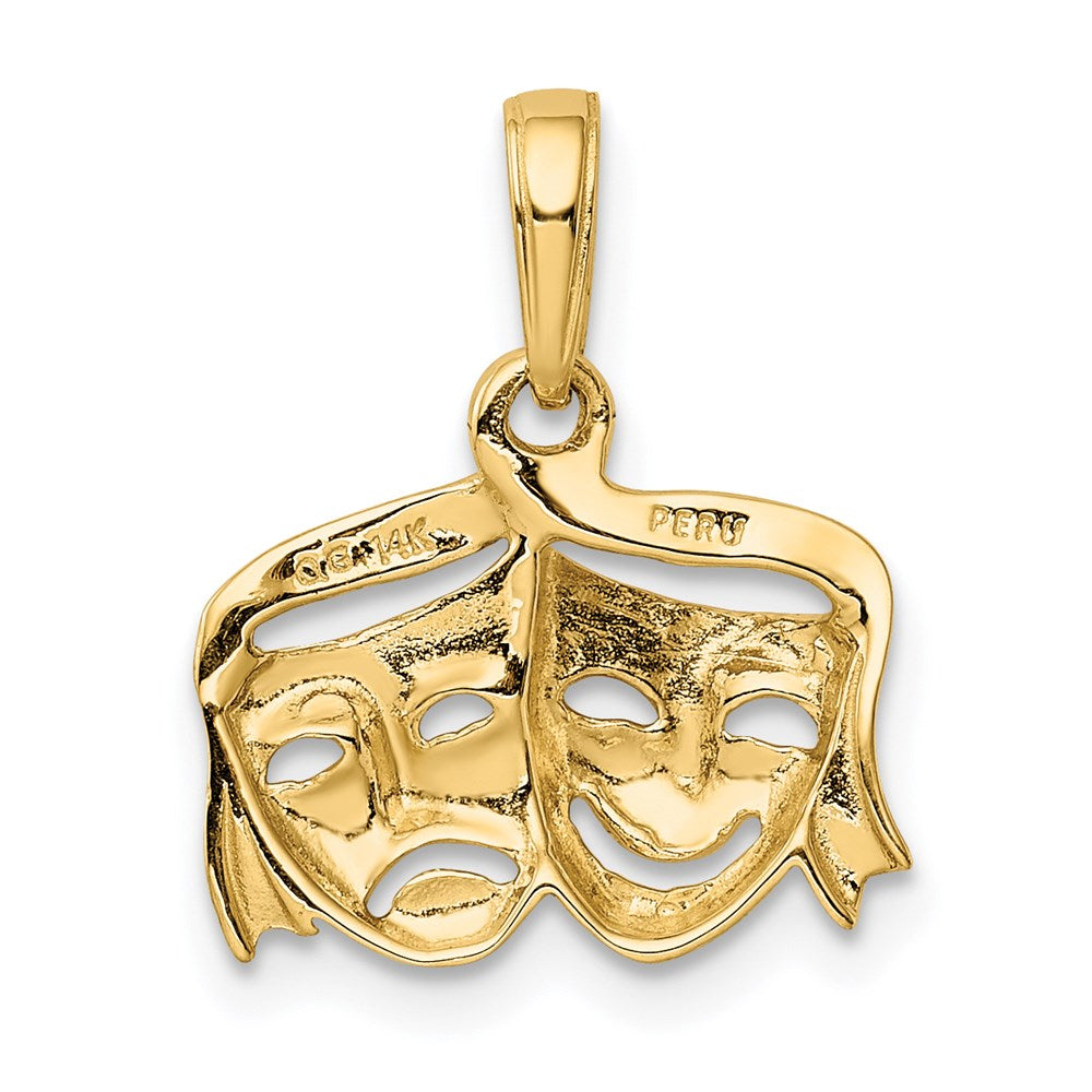 14k Polished Open-Backed Comedy/Tragedy Pendant