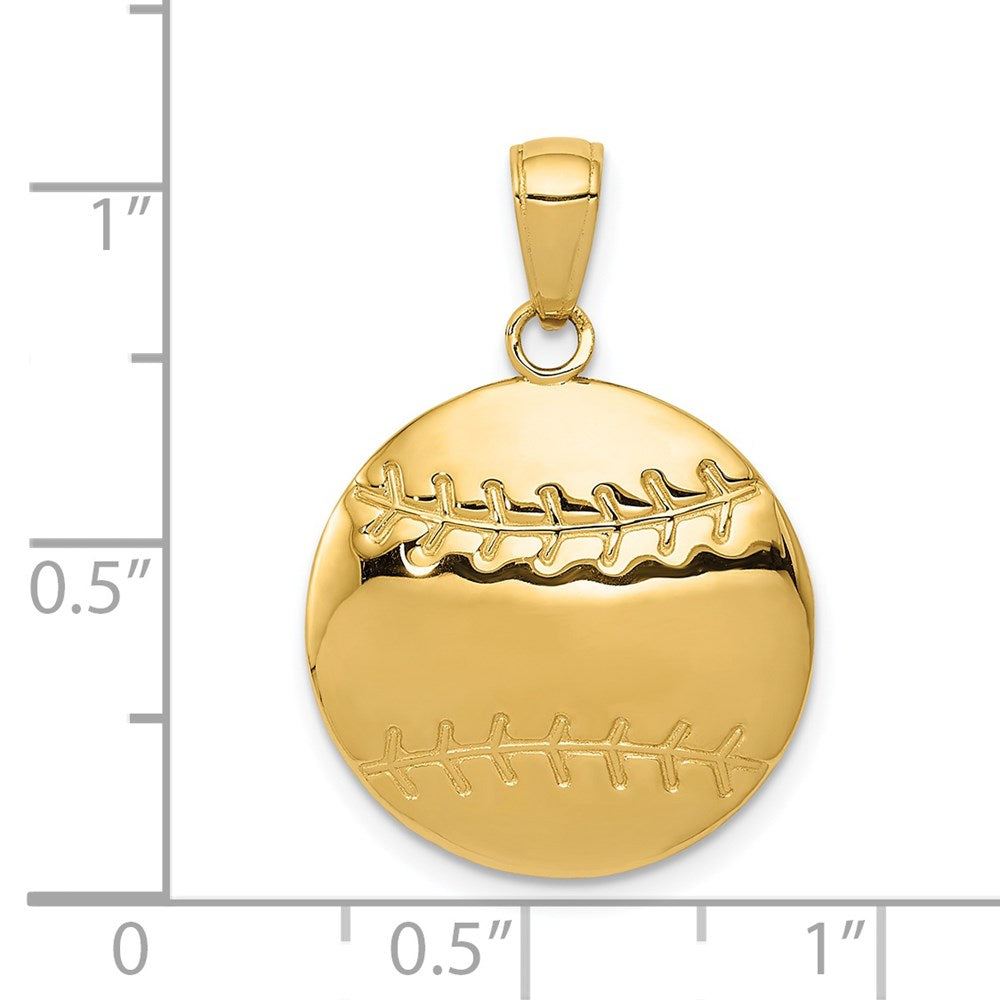 14k Polished Baseball Charm