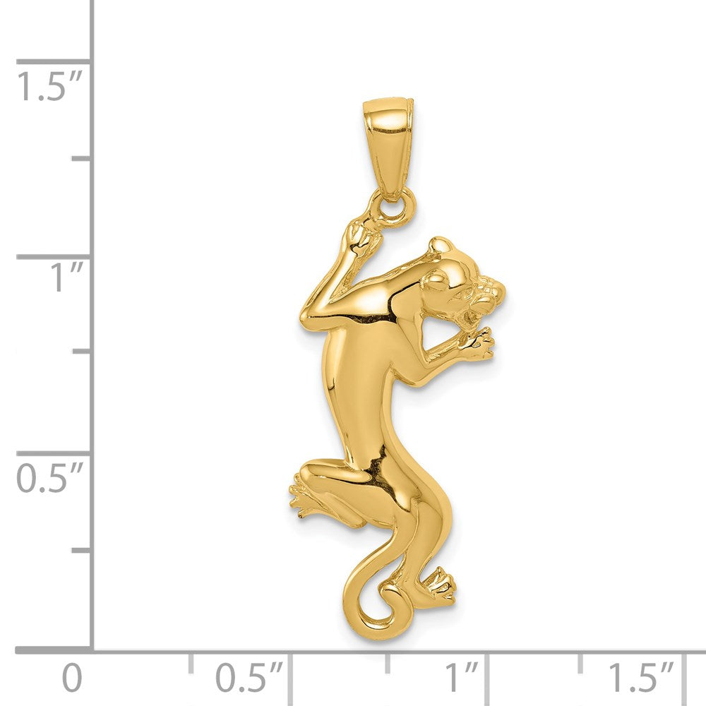 14K Gold Polished Panther Pendant