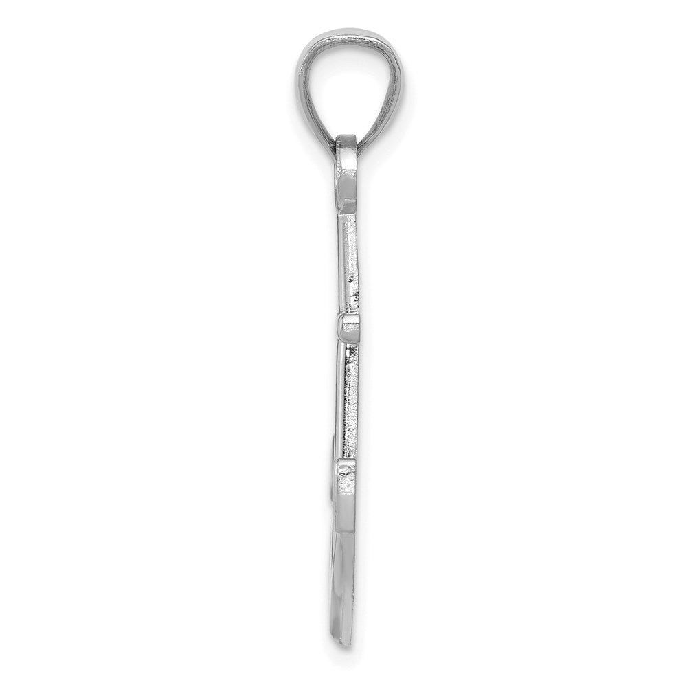14K White Gold Gold Polished Anchor Pendant
