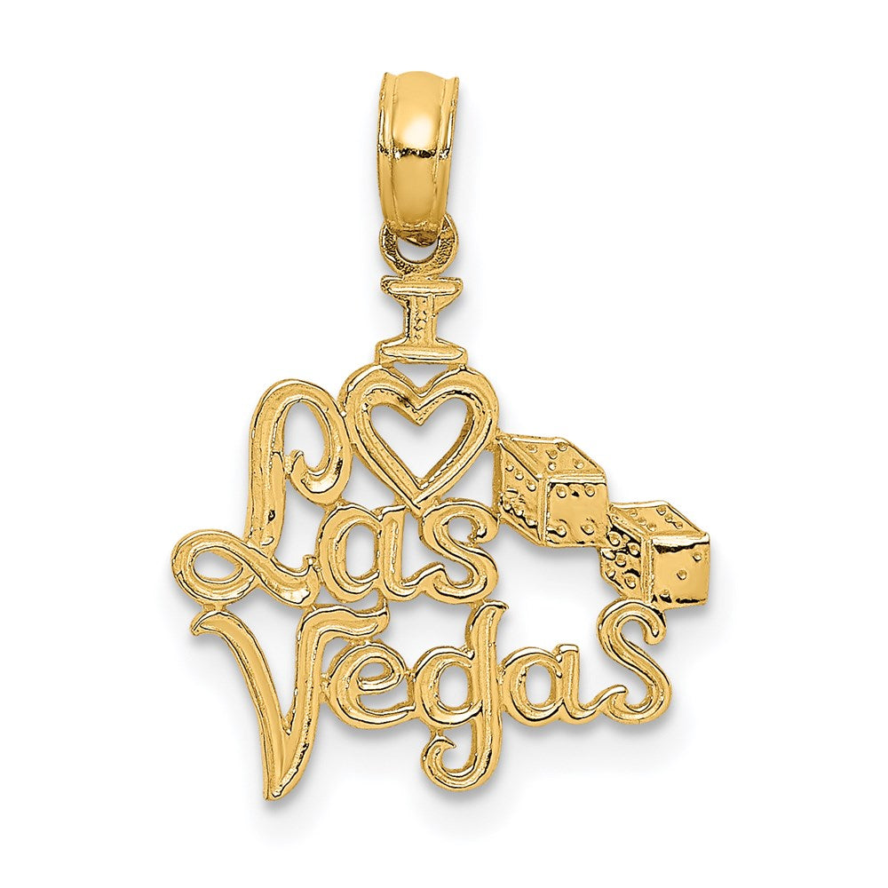 14K I HEART LAS VEGAS with Dice Engraved Charm