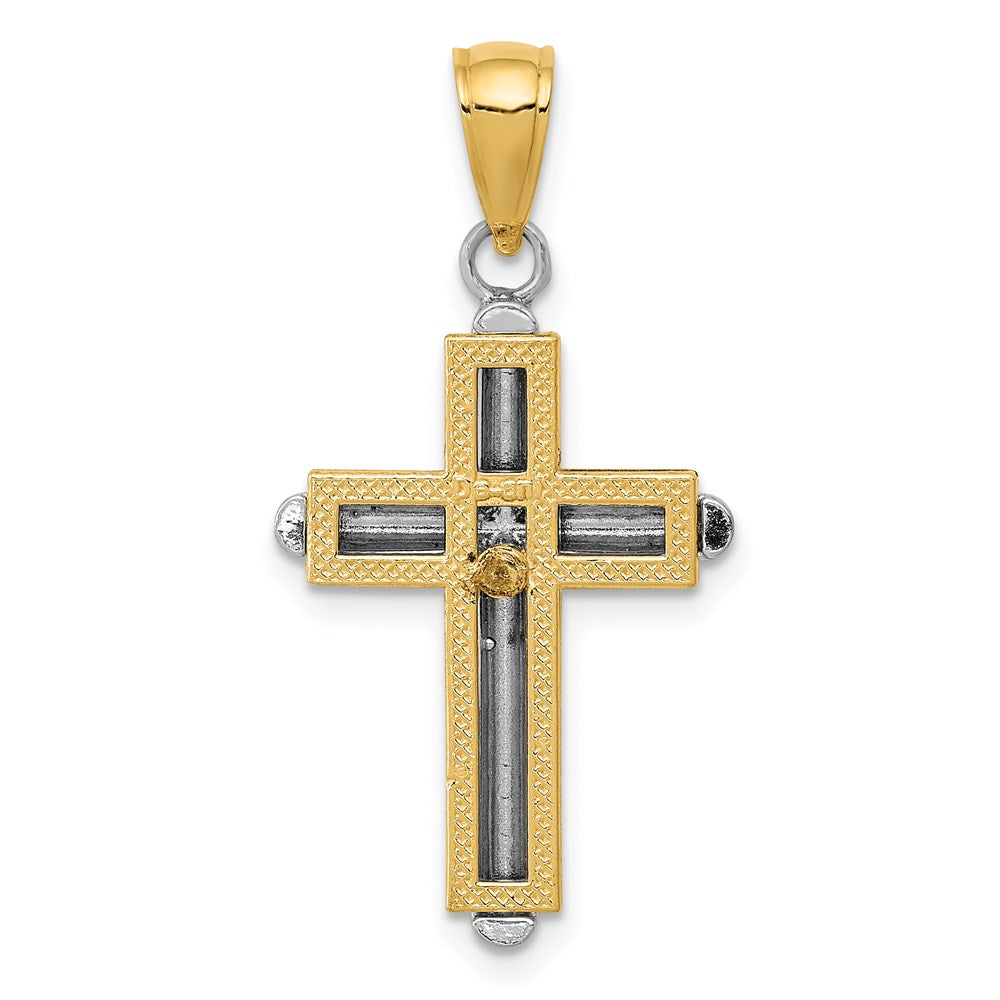 14k Two-tone Cross Pendant
