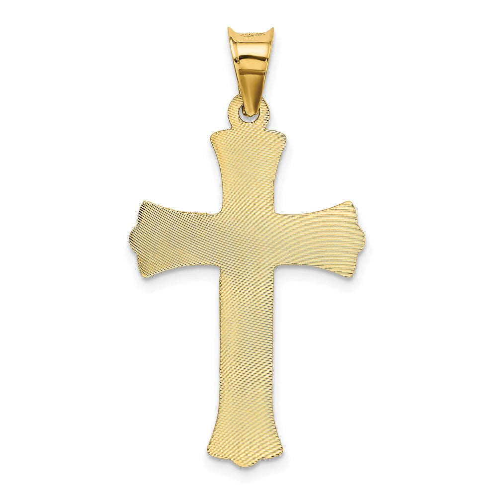 14k Polished Satin and D/C Crucifix Pendant
