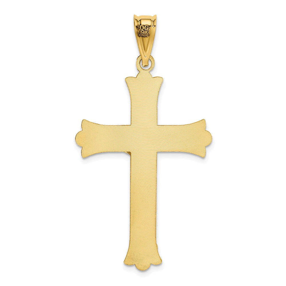14k Polished Satin and D/C Crucifix Pendant