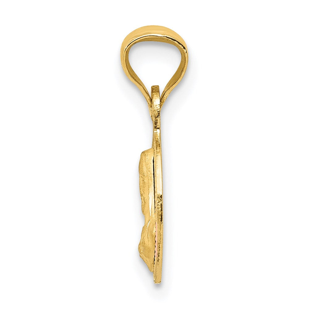 14K w/Rose and White Rhodium D/C Sagrado Corazon Pendant