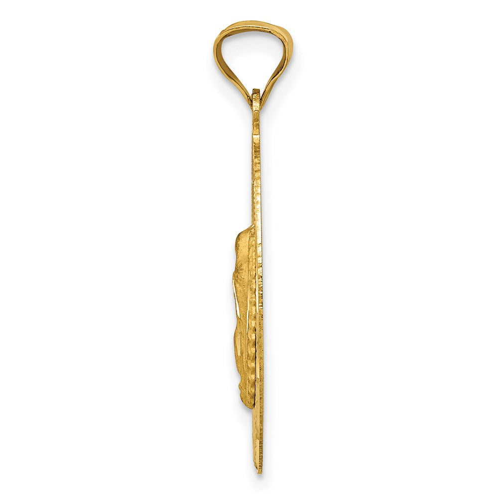 14K Polished D/C Lady Of Guadalupe Oval Pendant