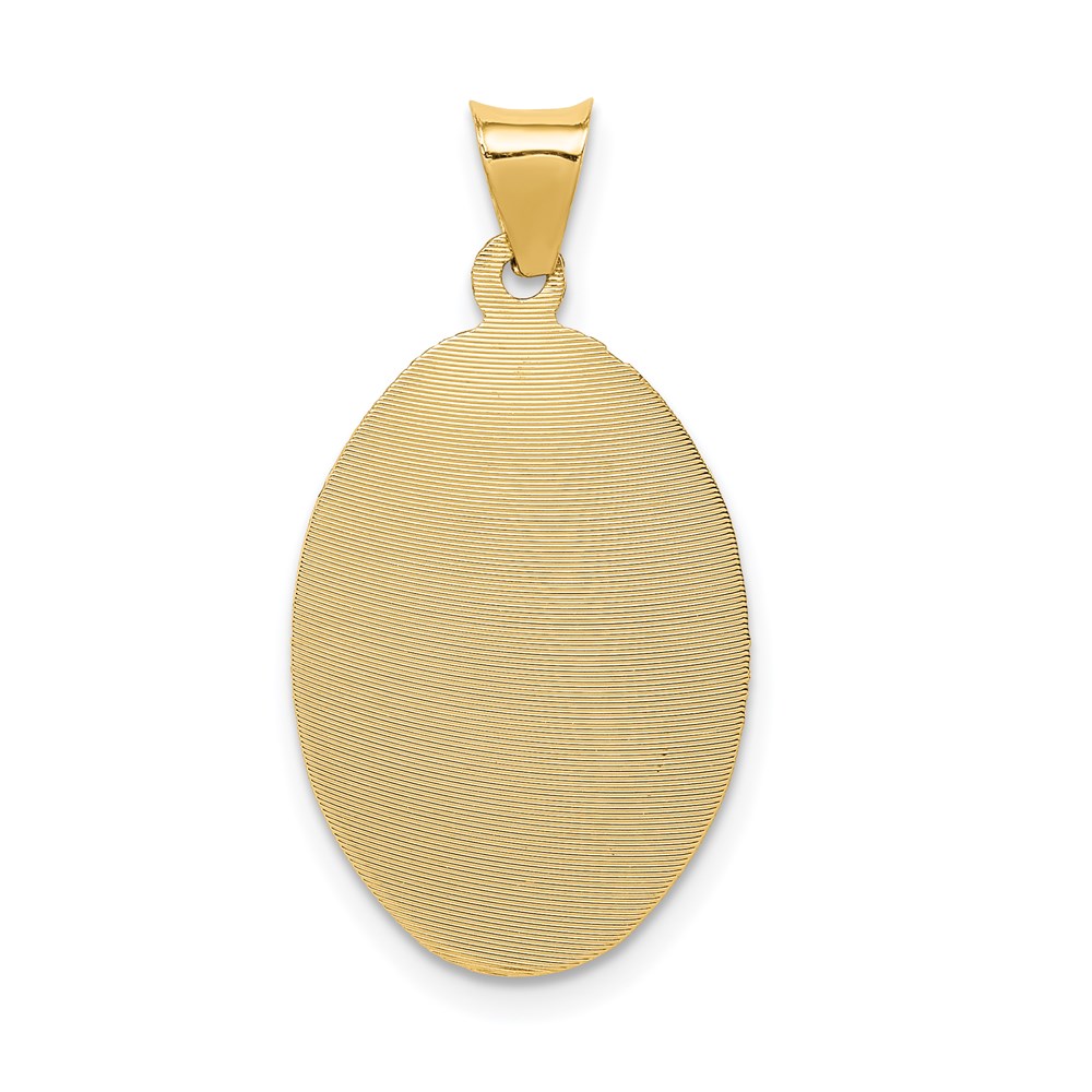 14K Polished D/C Lady Of Guadalupe Oval Pendant
