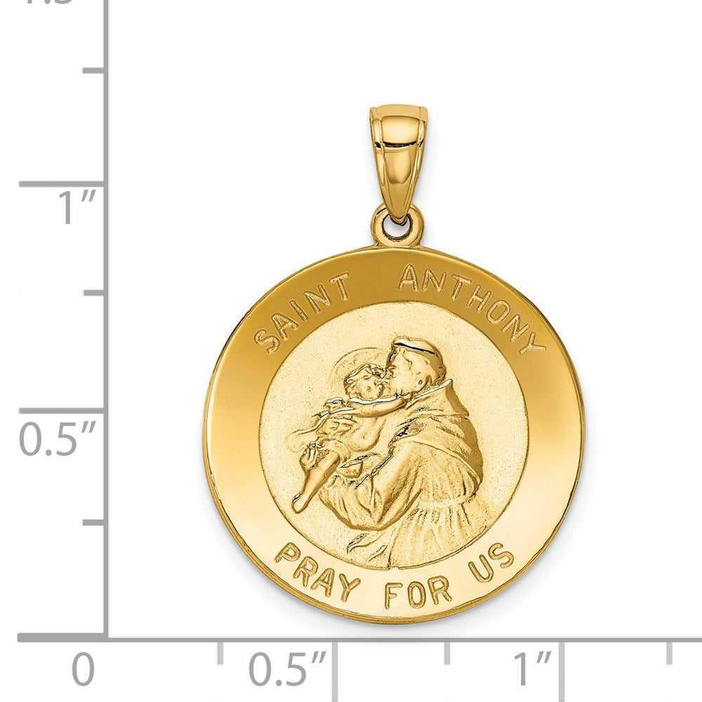14k Saint Anthony Large Round Medal Pendant