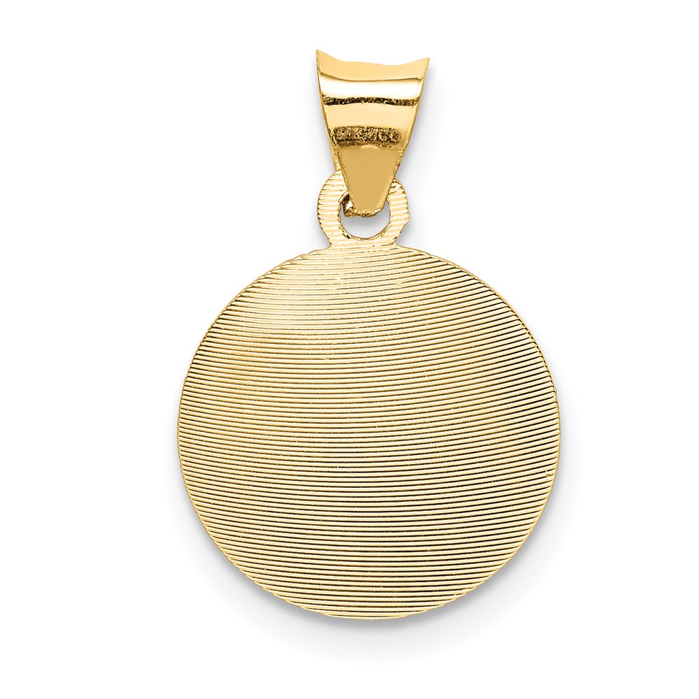 14K w/Rose and White Rhodium D/C Baptism Pendant
