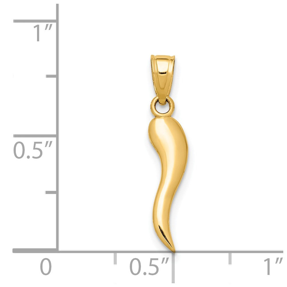 14k Italian Horn Pendant