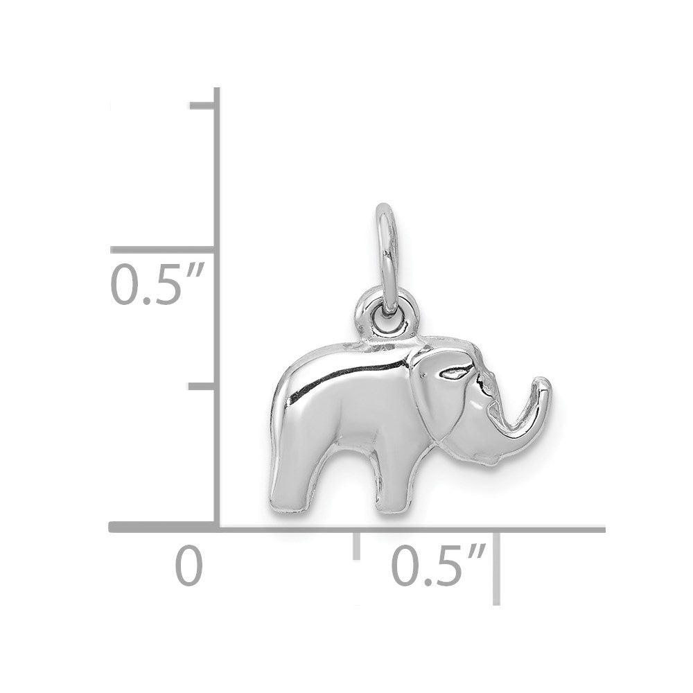 14k White Gold Elephant Charm