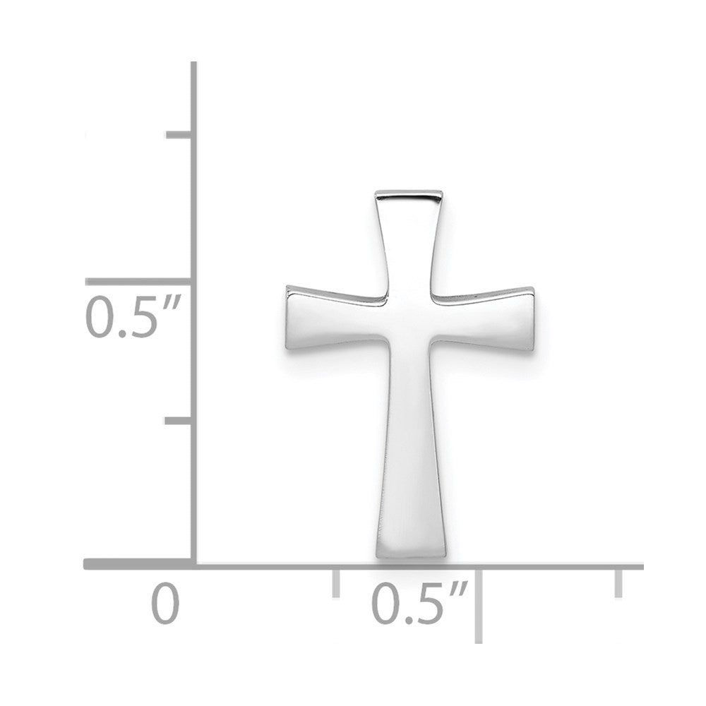 14k White Gold Polished Cross Chain Slide