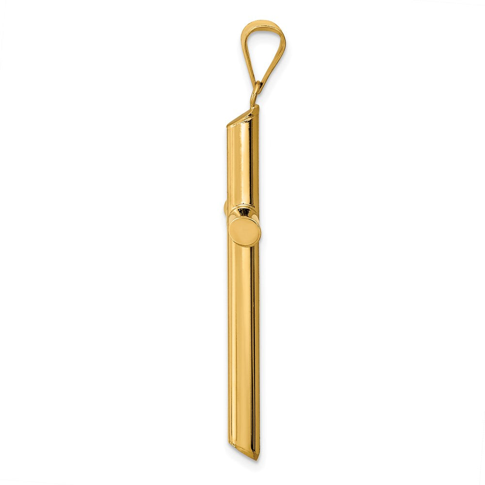 14k Polished Tube Cross Pendant