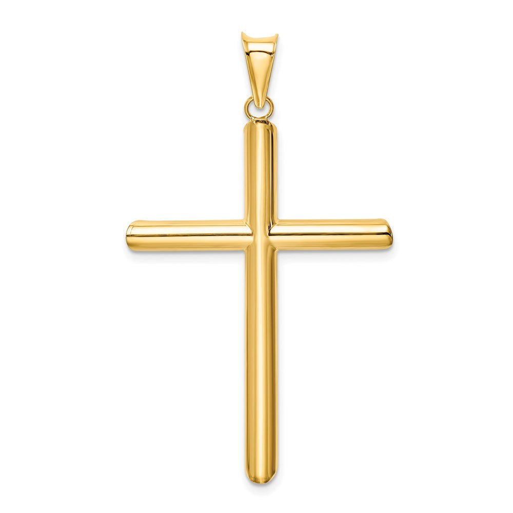 14k Polished Tube Cross Pendant