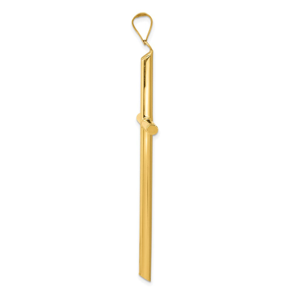 14k Polished Tube Cross Pendant