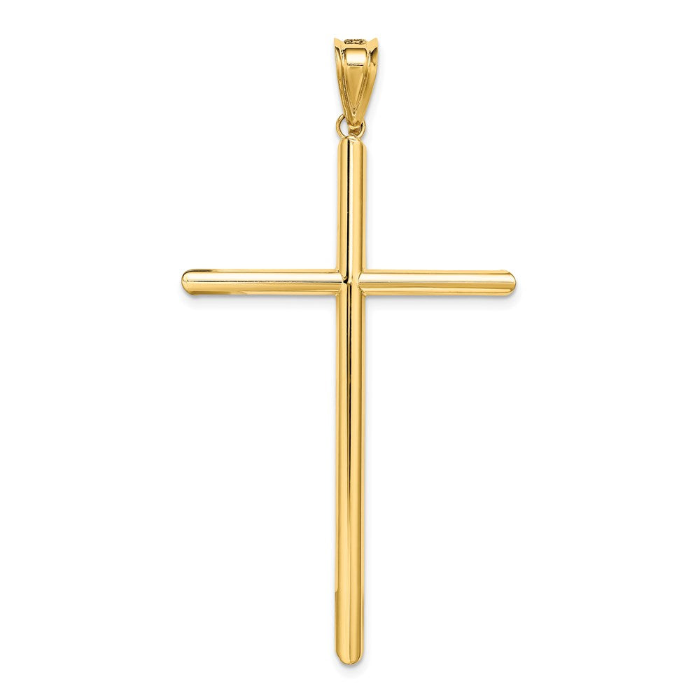 14k Polished Tube Cross Pendant