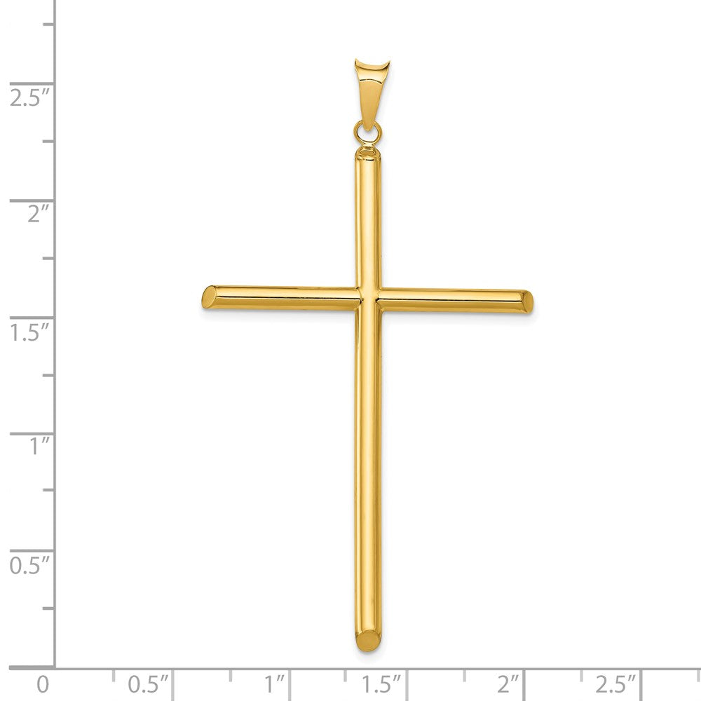 14k Polished Tube Cross Pendant