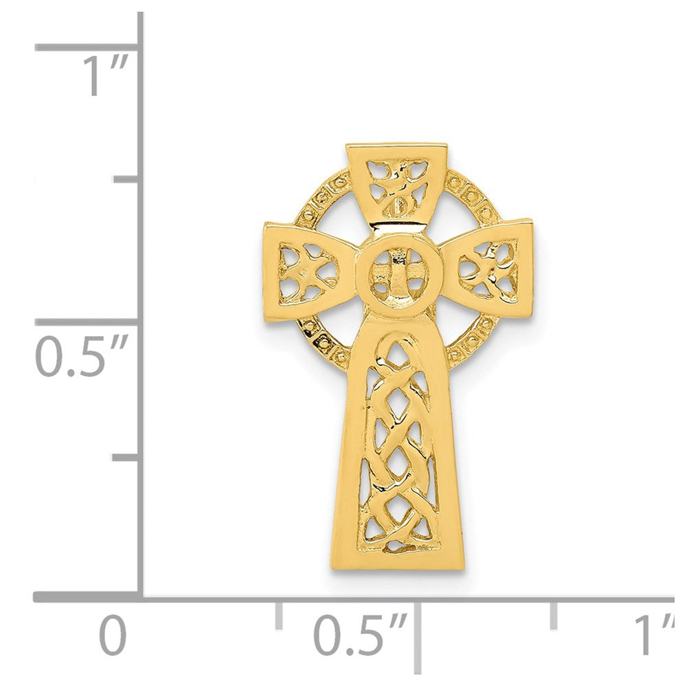 14k Polished Celtic Cross Slide