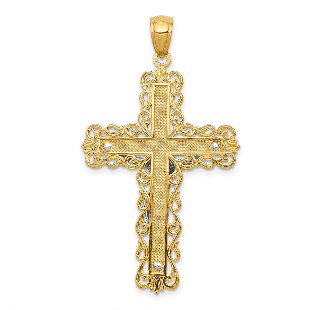 14k Two-tone Crucifix Pendant