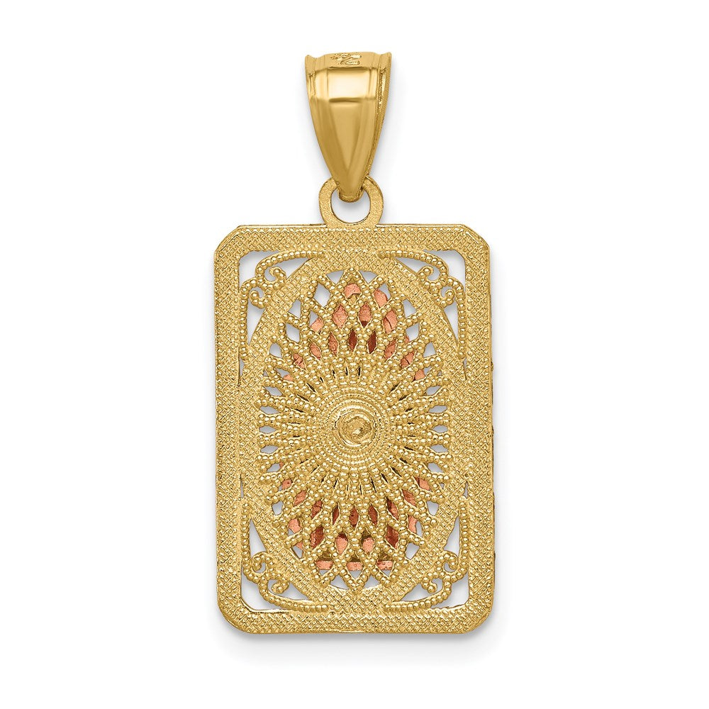 14k Two-tone w/White Rhodium D/C Lady of Guadalupe Pendant