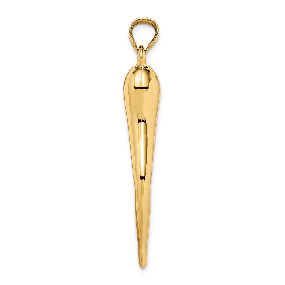 14k Hollow 3D Italian Horn Pendant