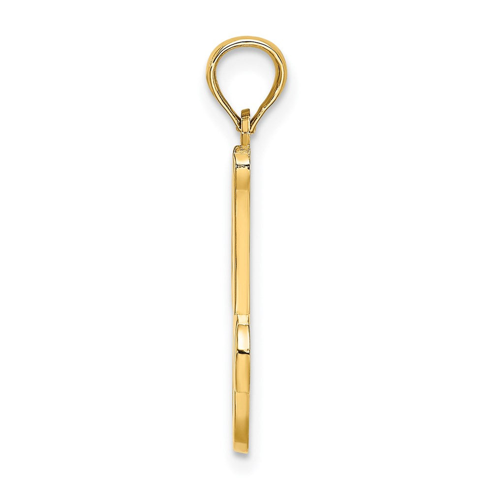 14KY Script Letter J Initial Pendant