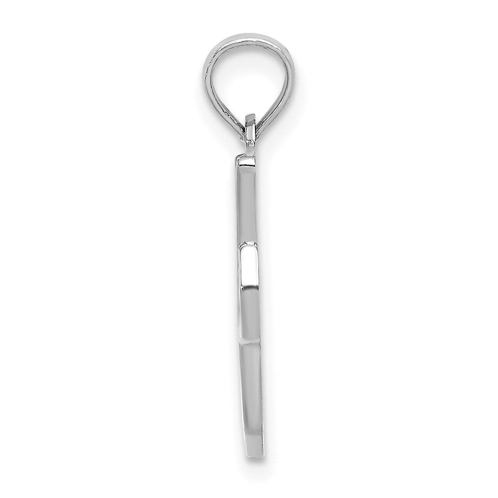 14KW White Gold Script Letter I Initial Pendant