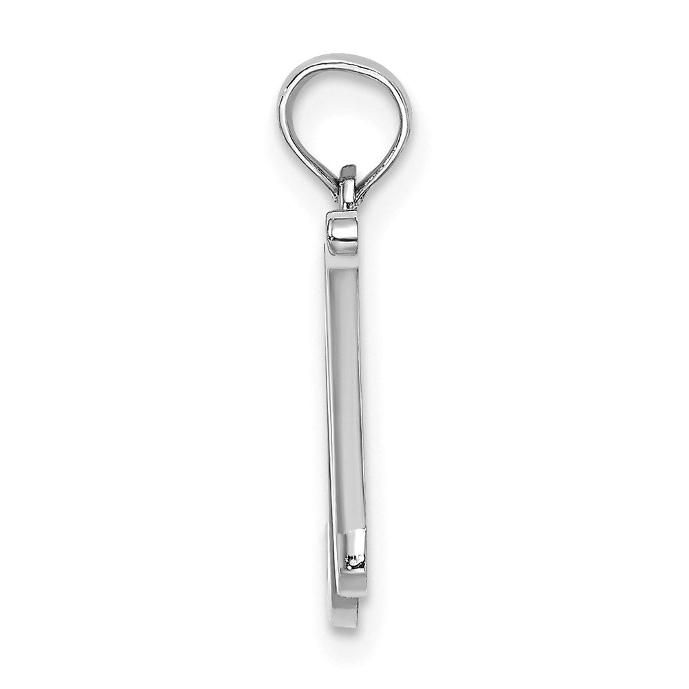 14KW White Gold Script Letter N Initial Pendant
