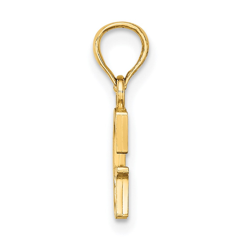 14K Polished Block Letter G Initial Pendant