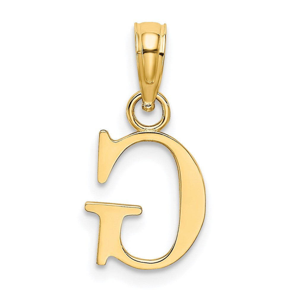 14K Polished Block Letter G Initial Pendant
