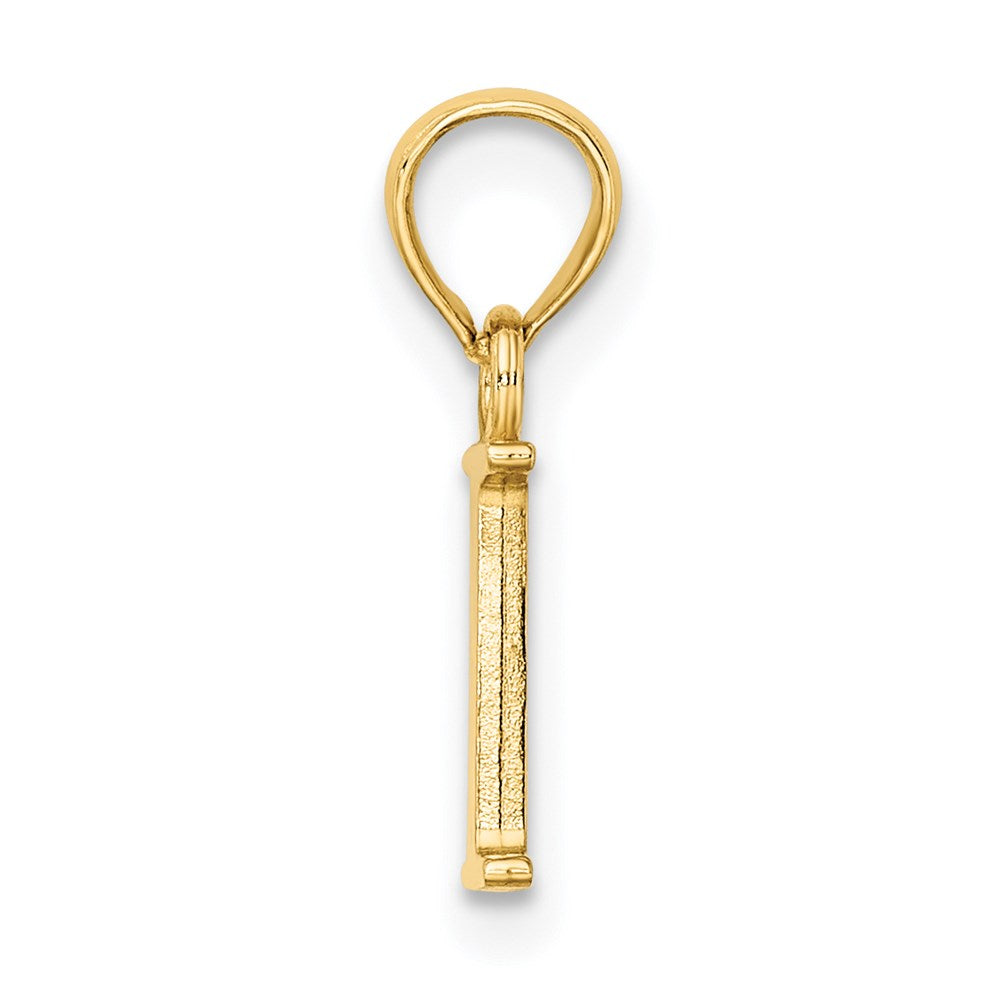 14K Polished Block Letter I Initial Pendant