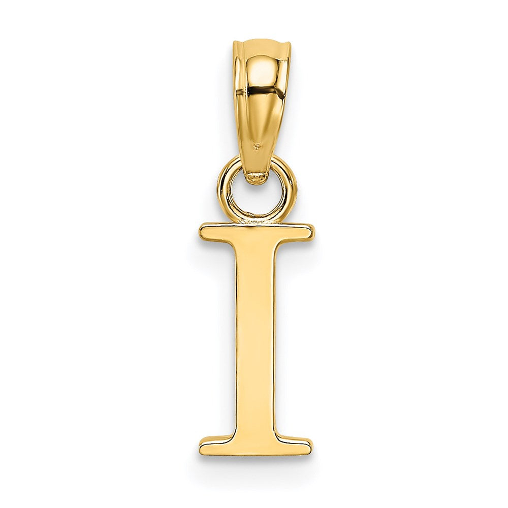 14K Polished Block Letter I Initial Pendant