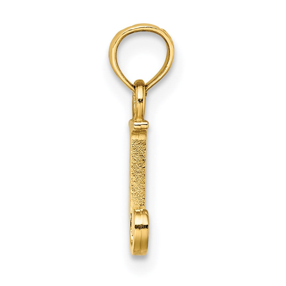 14K Polished Block Letter J Initial Pendant