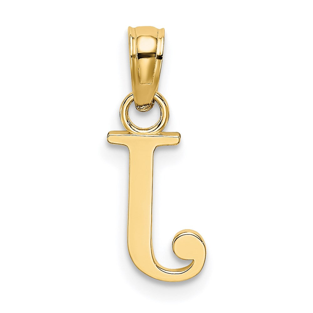 14K Polished Block Letter J Initial Pendant