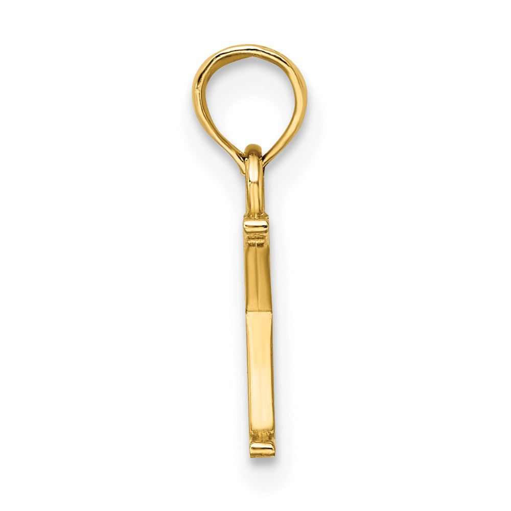 14K Polished Block Letter K Initial Pendant