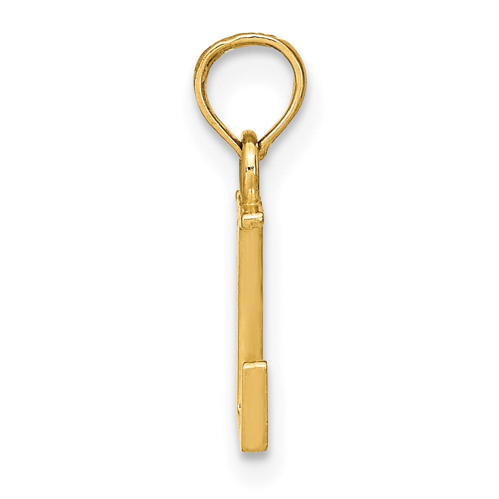 14k Polished Block Letter L Initial Pendant