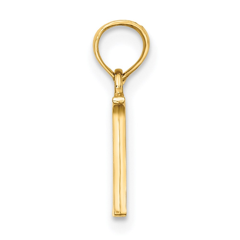 14K Polished Block Letter N Initial Pendant