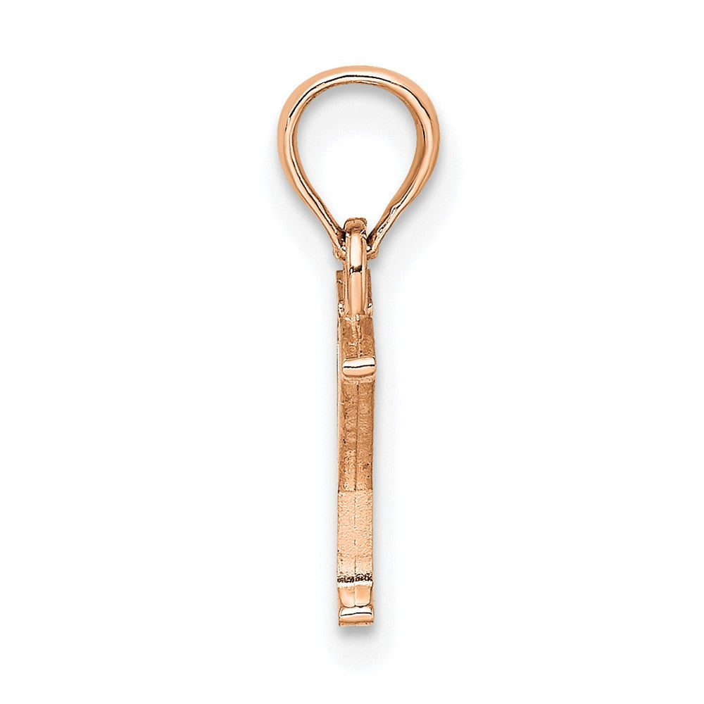 14K Rose Gold Polished Block Letter Y Initial Pendant