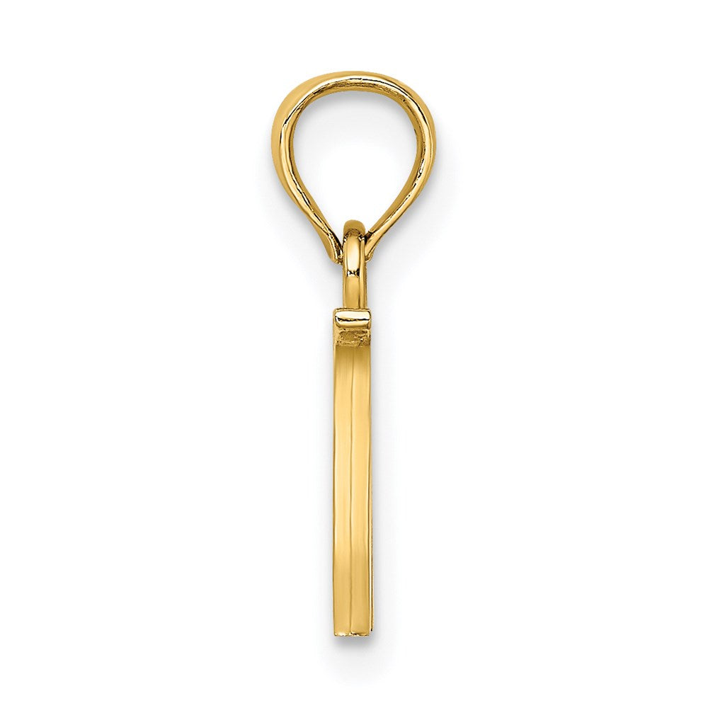 14K Polished Block Letter W Initial Pendant