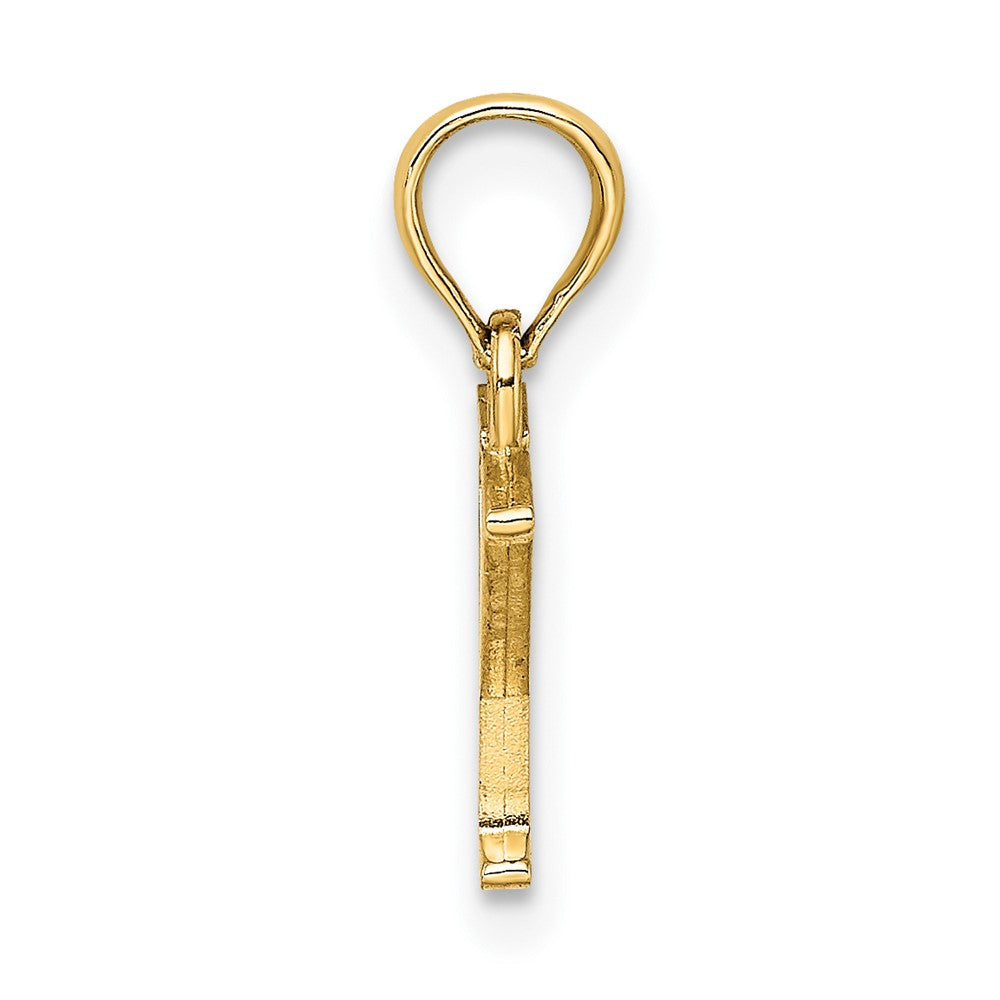 14K Polished Block Letter Y Initial Pendant