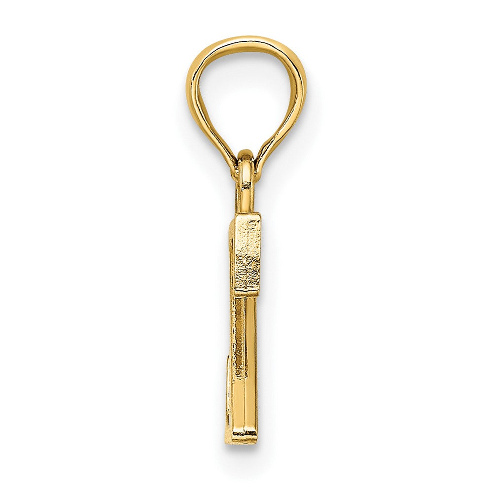 14K Polished Block Letter Z Initial Pendant