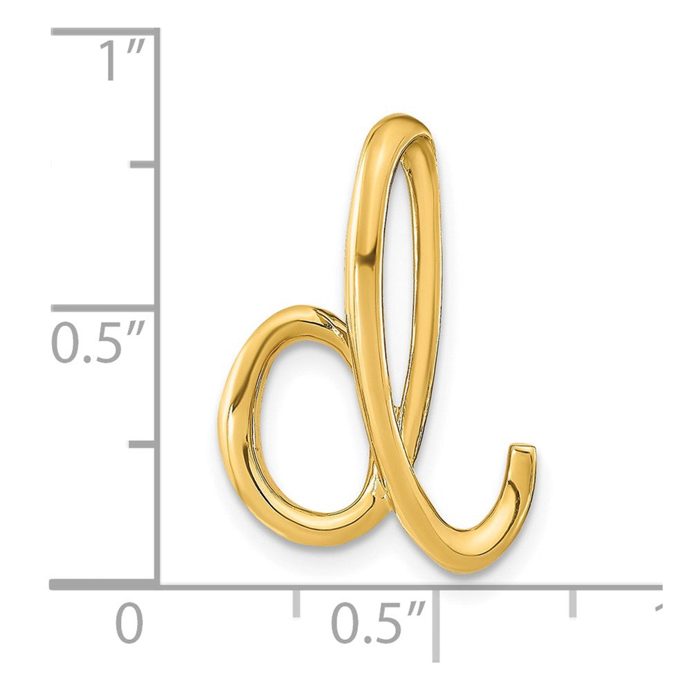 14k Polished Letter D Initial Slide