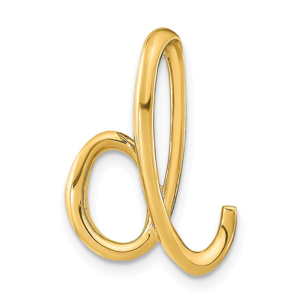 14k Polished Letter D Initial Slide