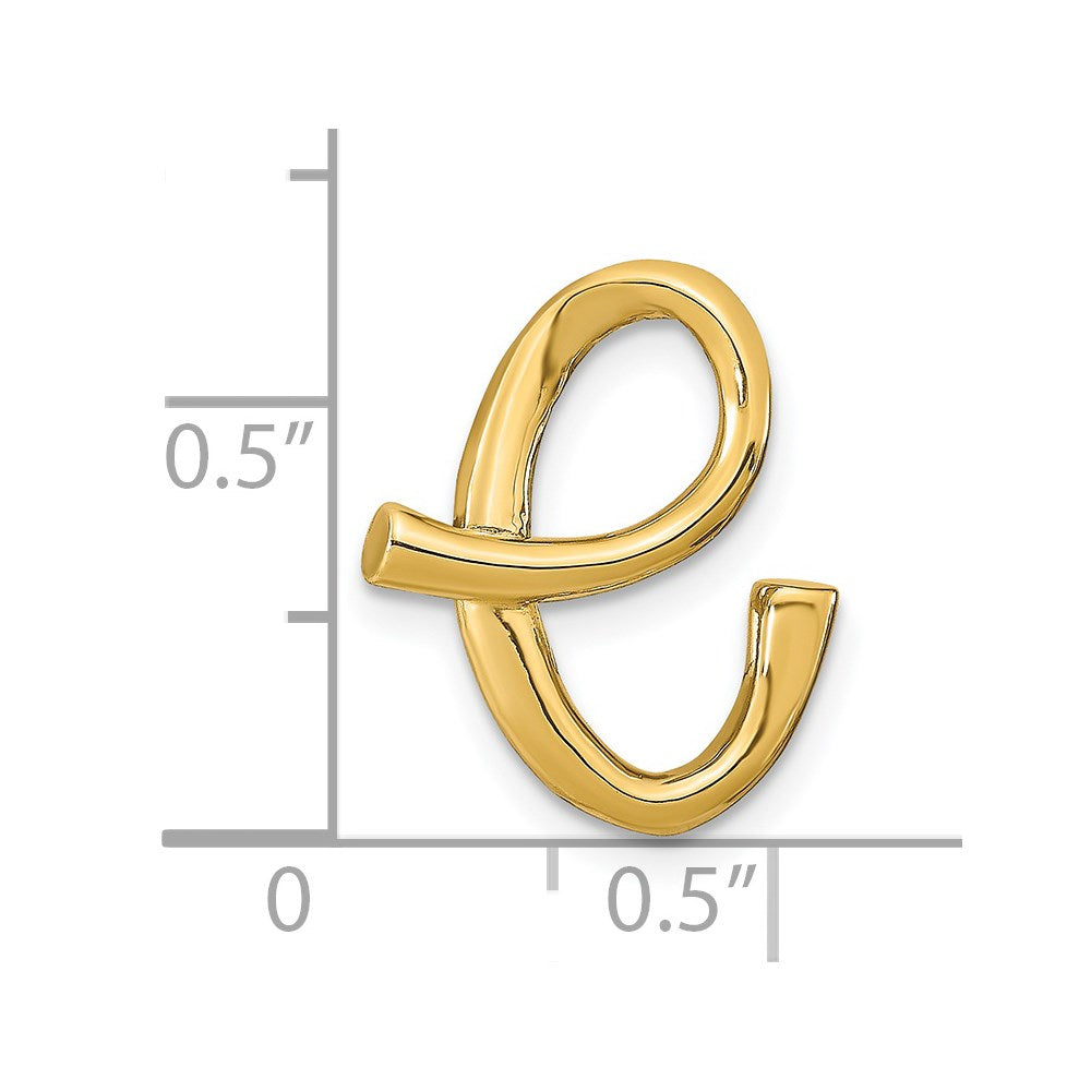 14K Polished Letter E Initial Slide
