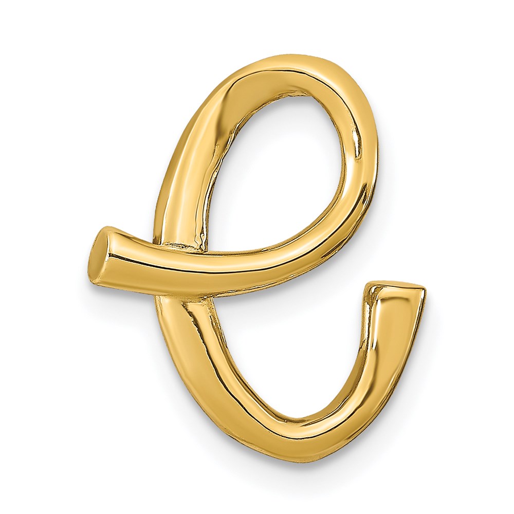 14K Polished Letter E Initial Slide