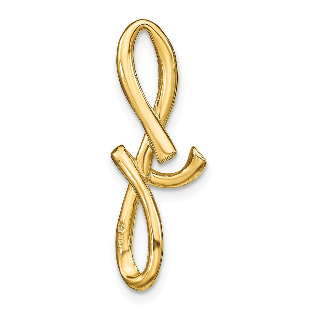14K Polished Letter F Initial Slide