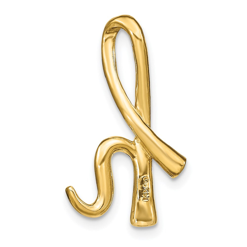 14K Polished Letter H Initial Slide