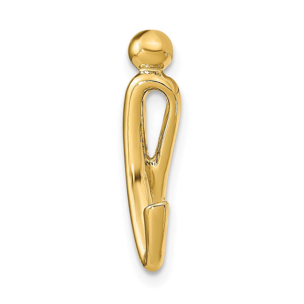 14K Polished Letter I Initial Slide