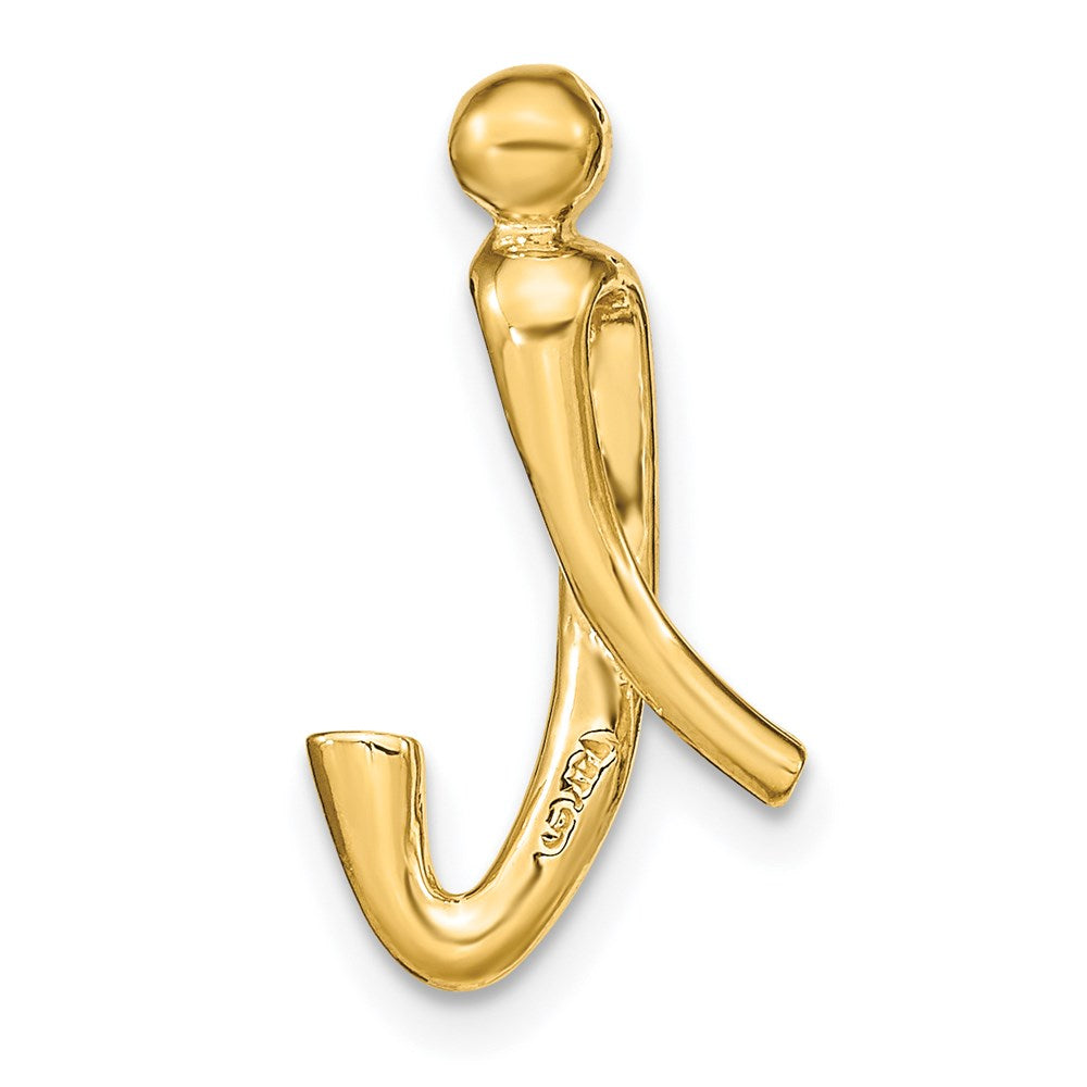 14K Polished Letter I Initial Slide
